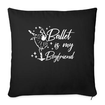 Danseuse de ballet ballerine - Housse de coussin décorative 45 x 45 cm - noir - Devant