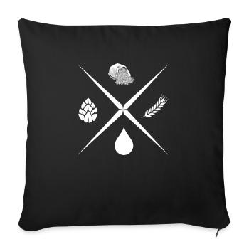 Drôle de dictons de bière buveur de bière amateur de bière - Housse de coussin décorative 45 x 45 cm - noir - Devant