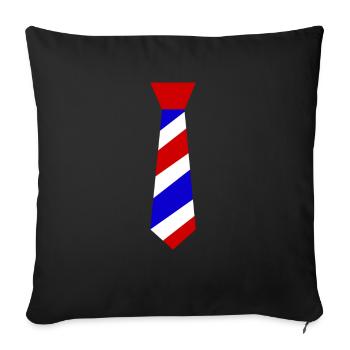Cravate de barbier - Housse de coussin décorative 45 x 45 cm - noir - Devant