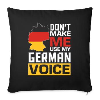 Lustige Deutsche Zitate Deutschsprachige Deutsch - Sofakissenbezug 45 x 45 cm - Schwarz - Vorne