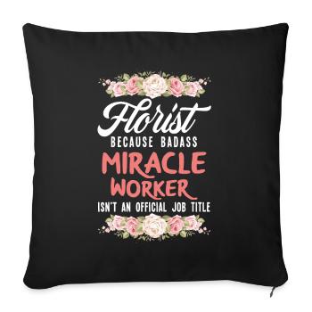 Cadeau de fleurs de jardinier fleuriste drôle fleuriste - Housse de coussin décorative 45 x 45 cm - noir - Devant