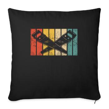 Menuisiers rétro menuisiers menuisiers Charpentier - Housse de coussin décorative 45 x 45 cm - noir - Devant