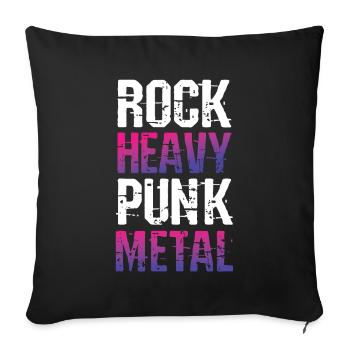 Musique rock heavy metal - Housse de coussin décorative 45 x 45 cm - noir - Devant
