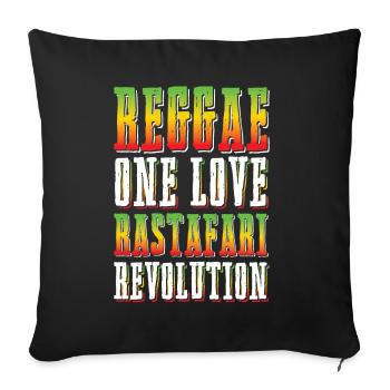 Musique reggae Rastafarian - Housse de coussin décorative 45 x 45 cm - noir - Devant