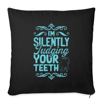 Tooth dentist - Sofa pillowcase 17,3'' x 17,3'' (45 x 45 cm) - black - Front