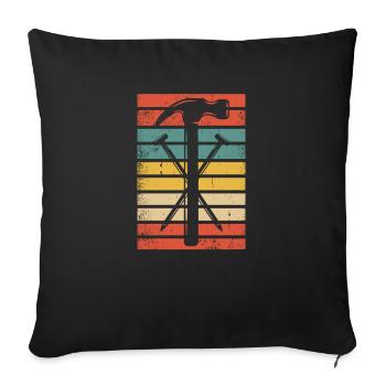 Retro carpenter woodworker carpenter joiner - Sofa pillowcase 17,3'' x 17,3'' (45 x 45 cm) - black - Front