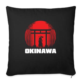Art japonais Okinawa Japon - Housse de coussin décorative 45 x 45 cm - noir - Devant
