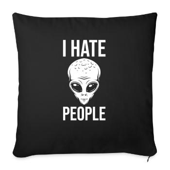 Alien extraterrestrial - Sofa pillowcase 17,3'' x 17,3'' (45 x 45 cm) - black - Front