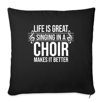 Choir rehearsal choir singers singing - Sofa pillowcase 17,3'' x 17,3'' (45 x 45 cm) - black - Front