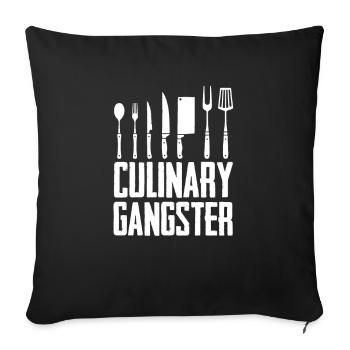 Cuisinier chef cuisinier à domicile cuisine chef - Housse de coussin décorative 45 x 45 cm - noir - Devant