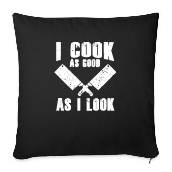 Cuisinier chef cuisinier à domicile cuisine chef - Housse de coussin décorative 45 x 45 cm - noir - Devant