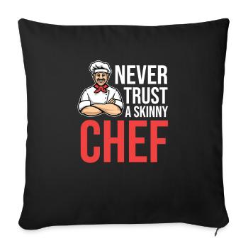 Cuisinier chef cuisinier à domicile cuisine chef - Housse de coussin décorative 45 x 45 cm - noir - Devant