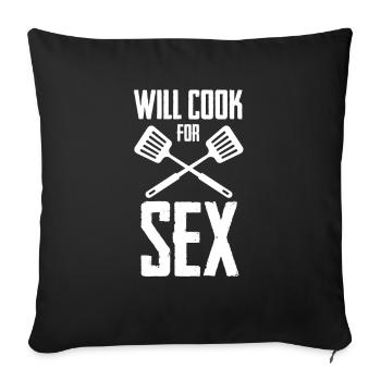 Cuisinier chef cuisinier à domicile cuisine chef - Housse de coussin décorative 45 x 45 cm - noir - Devant
