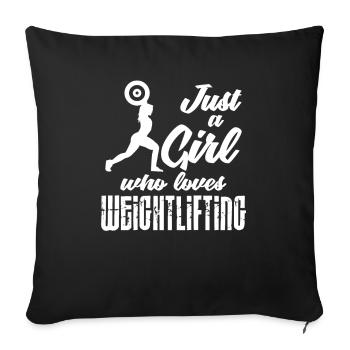Weightlifting weightlifter barbell - Sofa pillowcase 17,3'' x 17,3'' (45 x 45 cm) - black - Front