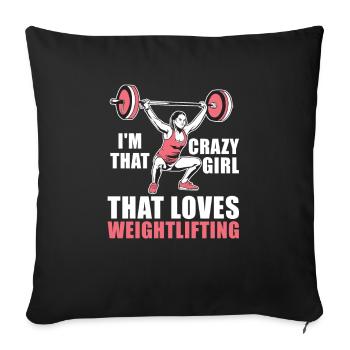 Weightlifting Weightlifter Barbell - Sofa pillowcase 17,3'' x 17,3'' (45 x 45 cm) - black - Front