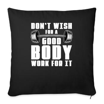 Weightlifting Weightlifter Barbell - Sofa pillowcase 17,3'' x 17,3'' (45 x 45 cm) - black - Front