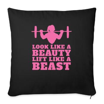 Weightlifting weightlifter barbell - Sofa pillowcase 17,3'' x 17,3'' (45 x 45 cm) - black - Front