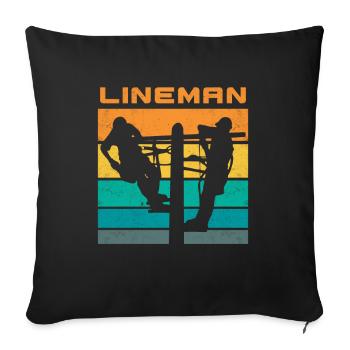 High voltage electrician electrician high voltage - Sofa pillowcase 17,3'' x 17,3'' (45 x 45 cm) - black - Front