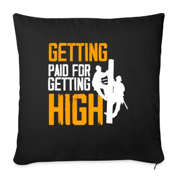High voltage electrician electrician high voltage - Sofa pillowcase 17,3'' x 17,3'' (45 x 45 cm) - black - Front