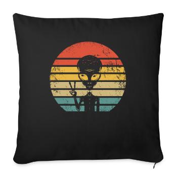 Extraterrestre extraterrestre - Housse de coussin décorative 45 x 45 cm - noir - Devant