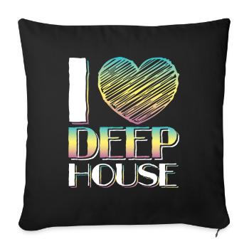 Liebe Deep House Musik - Sofakissenbezug 45 x 45 cm - Schwarz - Vorne