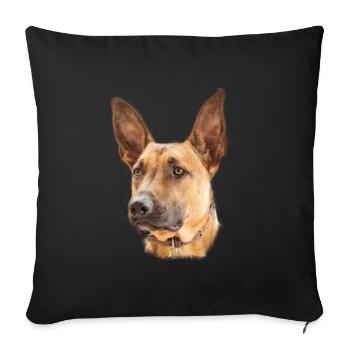 Cadeau de conception de chien belge malinois - Housse de coussin décorative 45 x 45 cm - noir - Devant