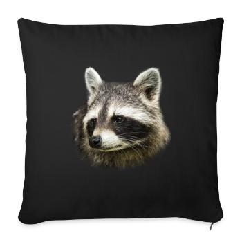 Raccoon scales illustration design gift - Sofa pillowcase 17,3'' x 17,3'' (45 x 45 cm) - black - Front