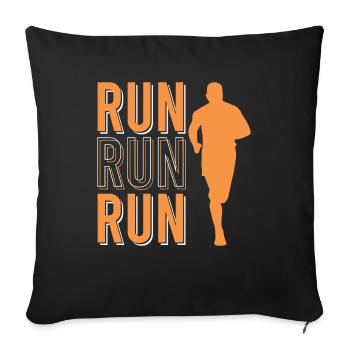 Sport de course - Housse de coussin décorative 45 x 45 cm - noir - Devant