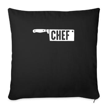 Cuisinier chef cuisinier à domicile cuisine chef - Housse de coussin décorative 45 x 45 cm - noir - Devant