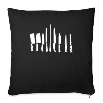 Cuisinier chef cuisinier à domicile cuisine chef - Housse de coussin décorative 45 x 45 cm - noir - Devant