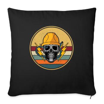Retro electrician electronics technician master electrician - Sofa pillowcase 17,3'' x 17,3'' (45 x 45 cm) - black - Front