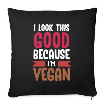 Vegans végétaliens - Housse de coussin décorative 45 x 45 cm - noir - Devant