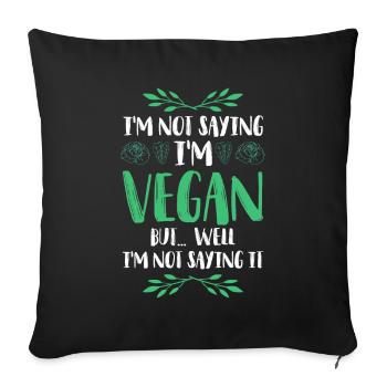 Vegans végétaliens - Housse de coussin décorative 45 x 45 cm - noir - Devant