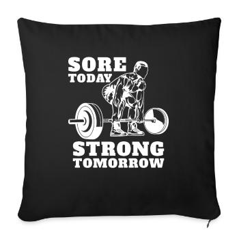 Weightlifting weightlifter barbell - Sofa pillowcase 17,3'' x 17,3'' (45 x 45 cm) - black - Front