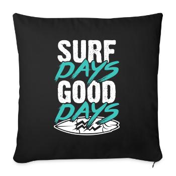Surfing Surf - Sofa pillowcase 17,3'' x 17,3'' (45 x 45 cm) - black - Front