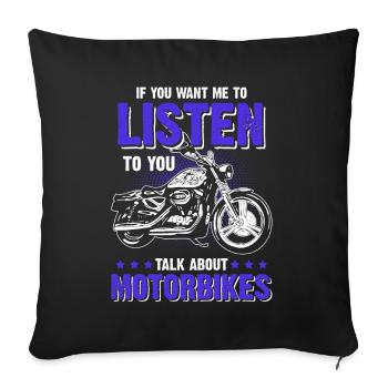Moto moto - Housse de coussin décorative 45 x 45 cm - noir - Devant
