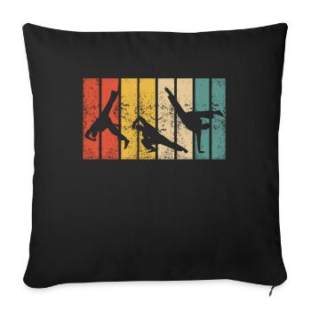 Retro Capoeira Fight Dance Roda Brésil Arts Martiaux - Housse de coussin décorative 45 x 45 cm - noir - Devant