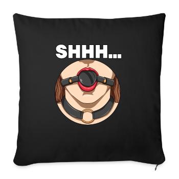 Bâillon buccale Sex toys pour une dominatrice - Housse de coussin décorative 45 x 45 cm - noir - Devant