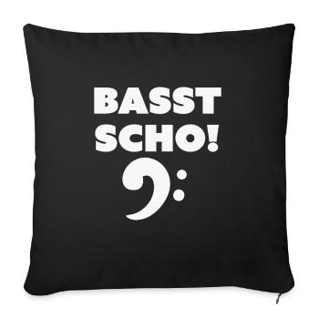 Basst scho, Geschenk Tuba - Sofakissenbezug 45 x 45 cm - Schwarz - Vorne