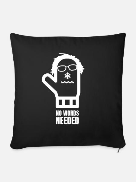 Bernie Sanders Fäustlinge Fausthandschuhe - Sofakissenbezug 45 x 45 cm - Schwarz