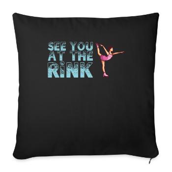 Lac You At The Rink - Patinage artistique - Housse de coussin décorative 45 x 45 cm - noir - Devant