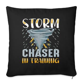Storm chaser in training Shirt for Tornado chasers - Sofa pillowcase 17,3'' x 17,3'' (45 x 45 cm) - black - Front