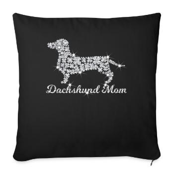 Bling Dachshund Mom - Sofakissenbezug 45 x 45 cm - Schwarz - Vorne