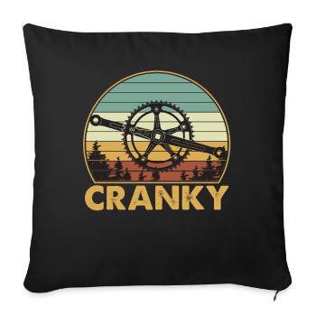 Bicycle Cranky Vintage Retro Sunset - Sofa pillowcase 17,3'' x 17,3'' (45 x 45 cm) - black - Front