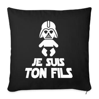 Je suis ton fils - Housse de coussin décorative 45 x 45 cm - noir - Devant