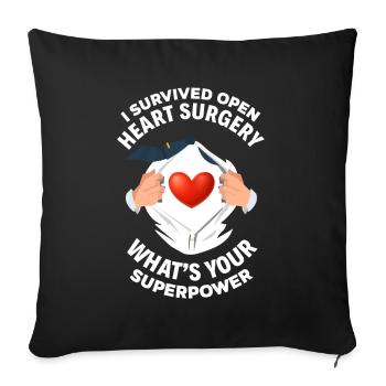 Superpower Bypass Surgery Heart Surgery Heart Surgery - Sofa pillowcase 17,3'' x 17,3'' (45 x 45 cm) - black - Front