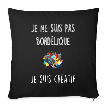 Je ne suis pas bordélique, je suis créatif - Housse de coussin décorative 45 x 45 cm - noir - Devant
