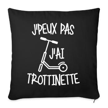 J'peux pas j'ai trottinette - Housse de coussin décorative 45 x 45 cm - noir - Devant
