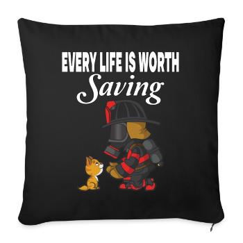 Toute vie vaut la peine d’être sauvée - Housse de coussin décorative 45 x 45 cm - noir - Devant