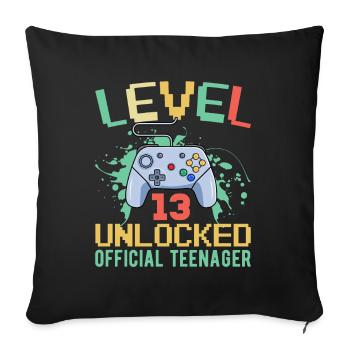13th Birthday Boy Teen Birthday Gamer - Sofa pillowcase 17,3'' x 17,3'' (45 x 45 cm) - black - Front